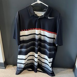 Nike Golf Polo Shirt Men's Sz. Extra Large Dri Fit Standard Fit white & Black